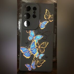 GUKALONG Black and Blue Butterfly Phone Case ~ Samsung Galaxy S 25 Ultra ~ NEW